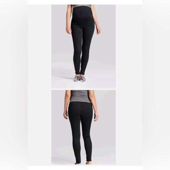 Isabel by Ingrid+isabel Size 12 black over belly skinny maternity jeans NWT - Picture 10 of 10
